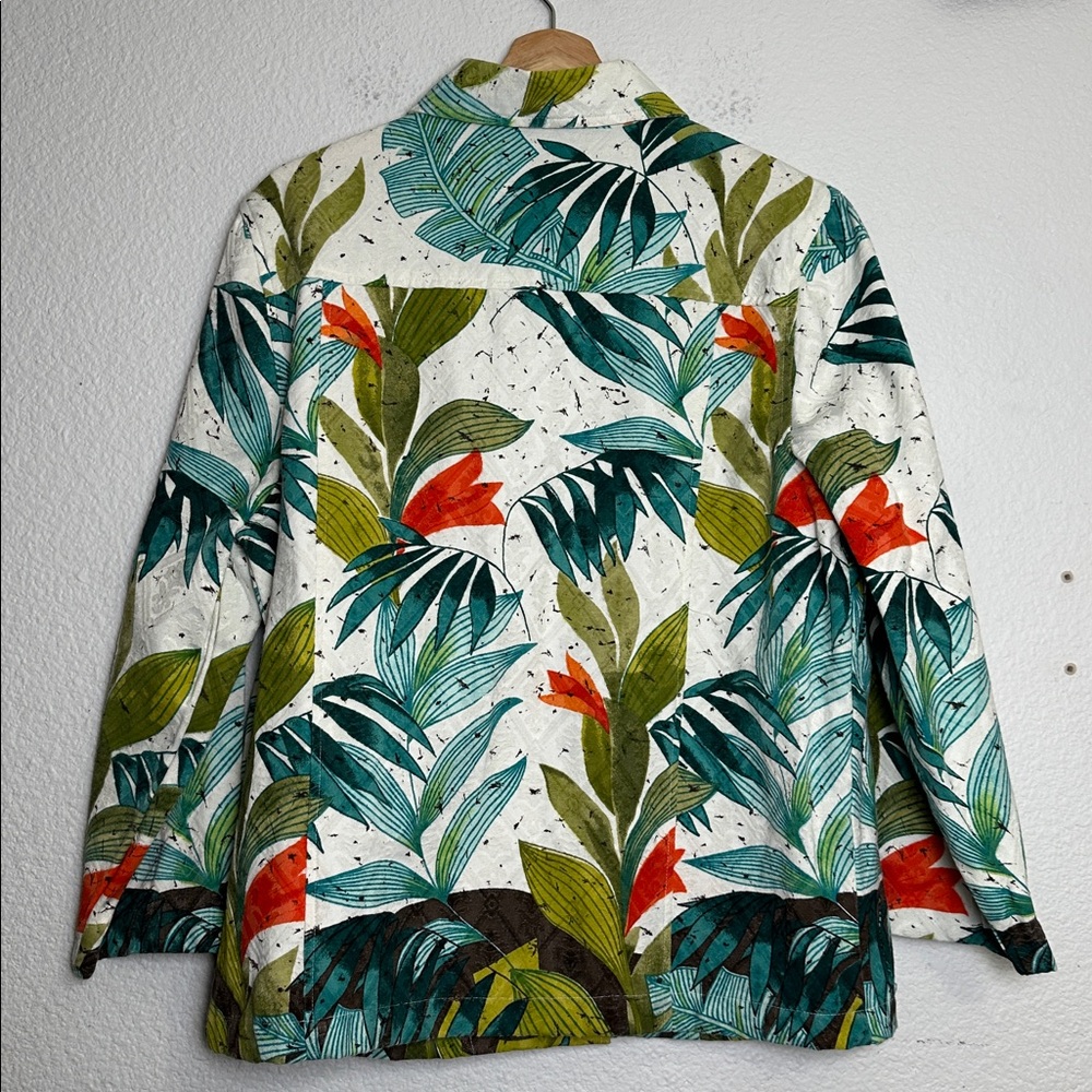 LifeStyle Tropical Button Down Jacket Womens Size XL‎ Resortwear Vacation Beach - Picture 2 of 10